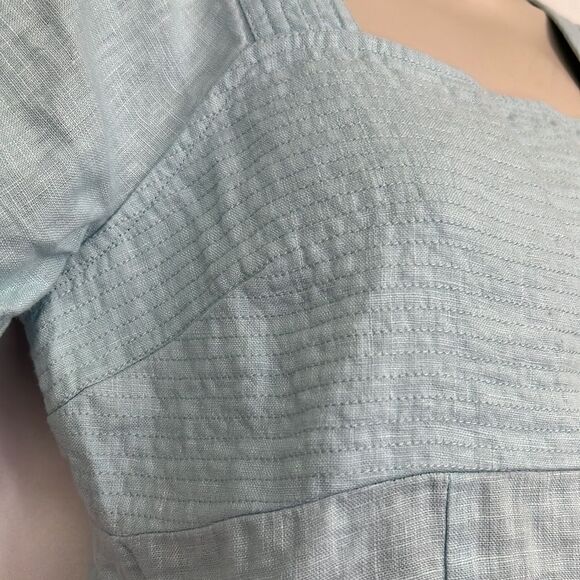 Madewell Blue Heron Linen Square-Neck Mini Dress NWT - Picture 6 of 16